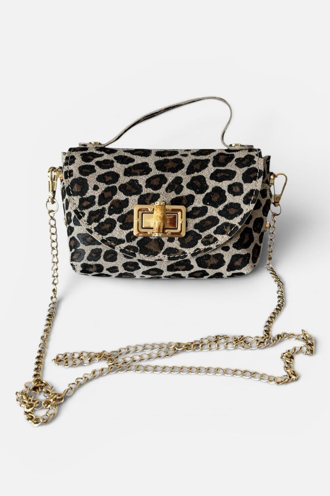 Mila Bag - kleine, stilvolle Tasche aus weichem Wildleder * LEO Print