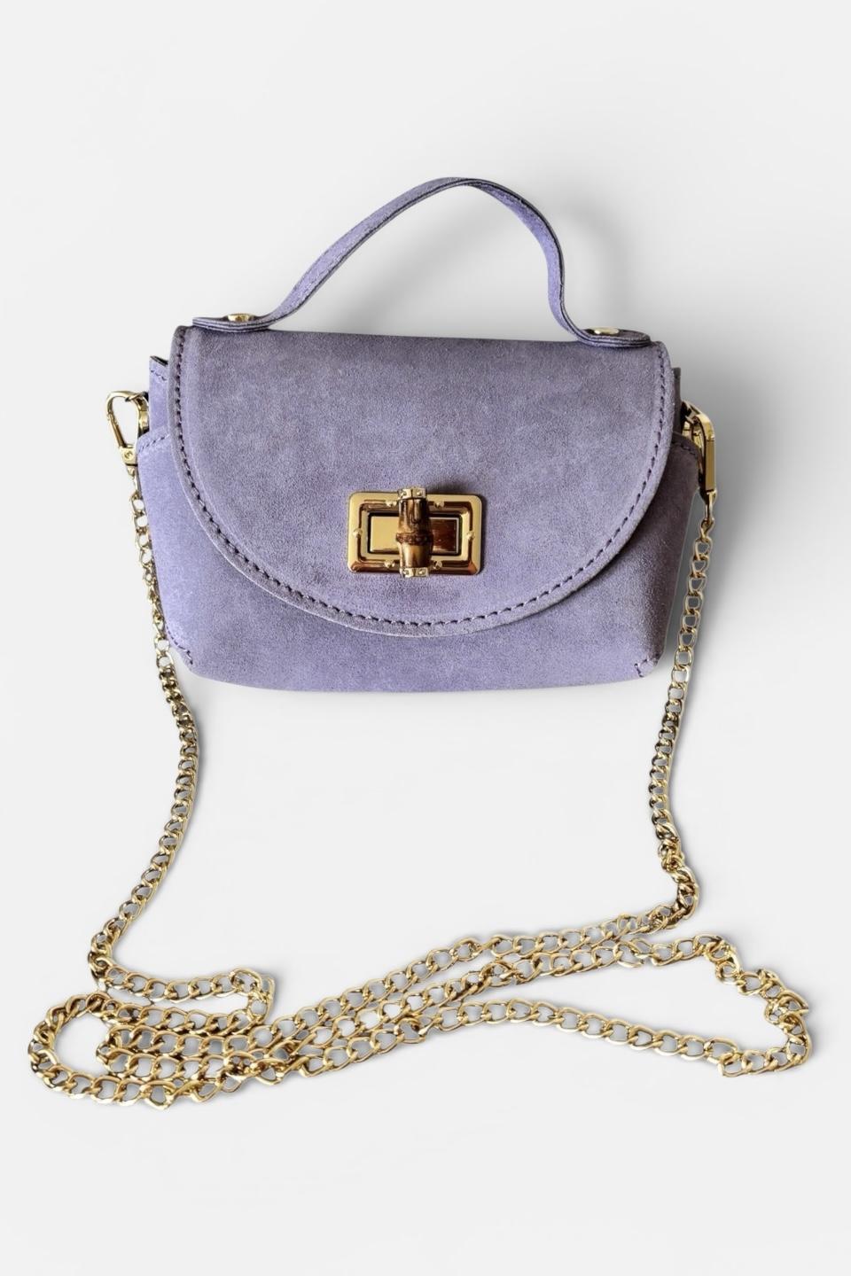 Mila Bag - kleine, stilvolle Tasche aus weichem Wildleder * flieder