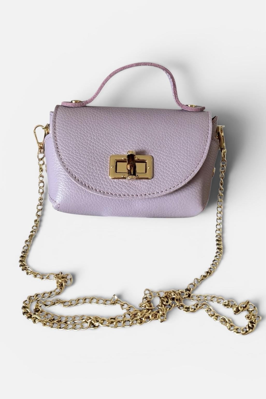 Mila Bag - kleine, stilvolle Tasche aus weichem Leder * flieder