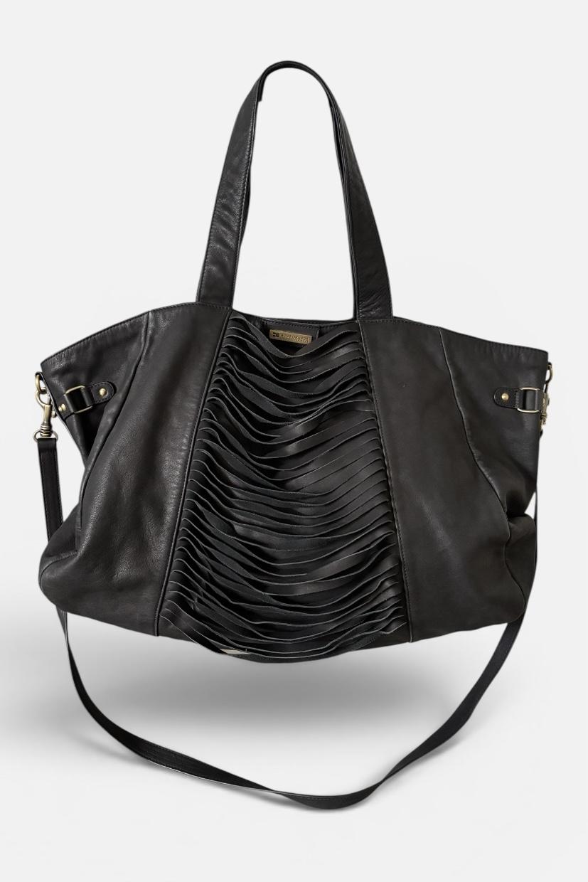 BOSS Orange Ledertasche - XL Shopper schwarz aus weichem Kalbleder