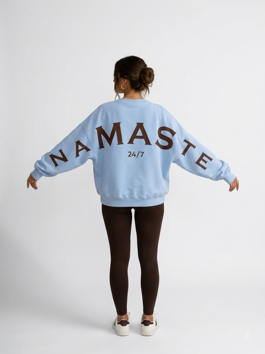 NAMASTE Sweater &ndash; 24/7 Edition * hellblau / schokobraun
