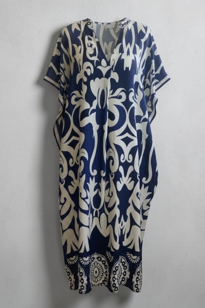 Viskosekleid mit Ornament-Print &ndash; Onesize