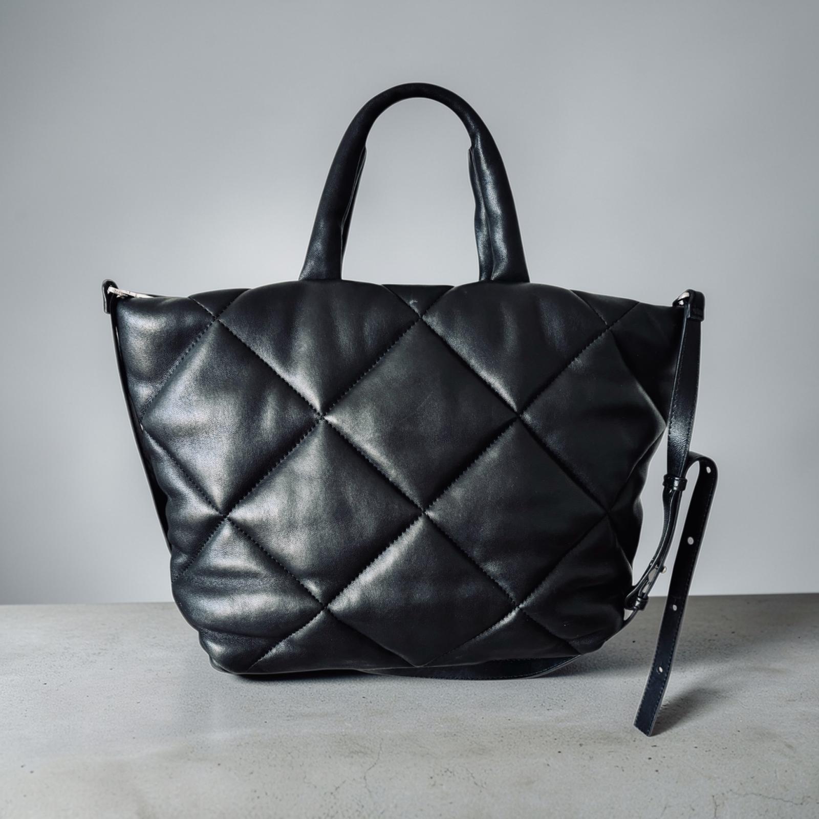 Marc O&lsquo;Polo Ledertasche Shopper Moa schwarz gesteppt top Zustand