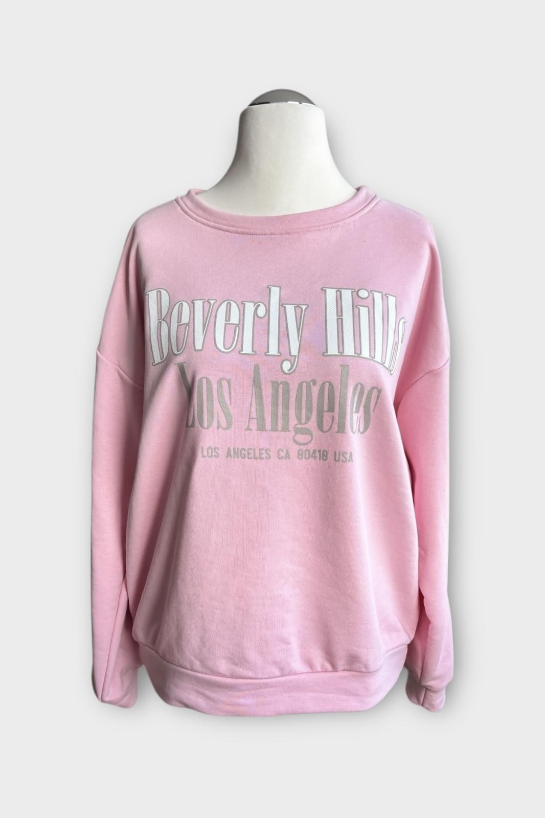 Oversize Sweatshirt Beverly Hills Los Angeles - rosa