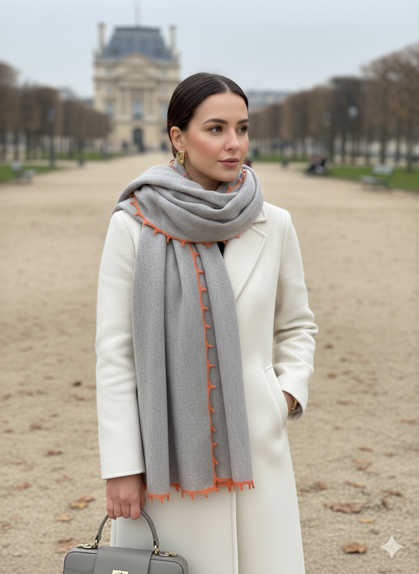 cute stuff * Cashmere Schal * 100% Cashmere * grau * NP 269,- &euro;